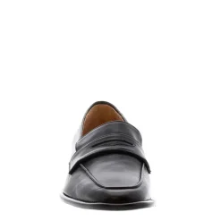 Angeilca Black Leather Penny Loafers<Carl Scarpa New