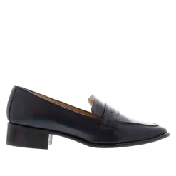 Angeilca Navy Leather Penny Loafers<Carl Scarpa Fashion