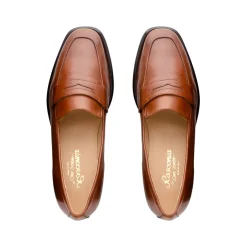Angeilca Tan Leather Penny Loafers<Carl Scarpa Outlet