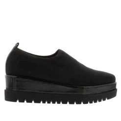 Angelo Black Italian Lycra Wedge Loafers<Carl Scarpa Best Sale