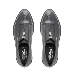 Ash Black Italian Leather Platform Loafers<Carl Scarpa Clearance