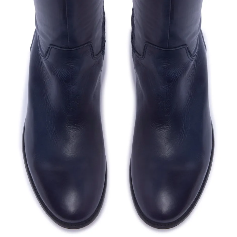 Ashby Navy Leather Boots<Carl Scarpa Discount
