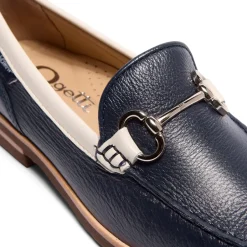 Aubrigo Off White-Navy Leather Snaffle Loafers<Carl Scarpa Outlet