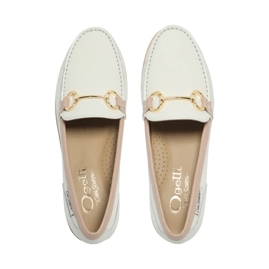 Aubrigo White-Rose Leather Snaffle Loafers<Carl Scarpa Outlet