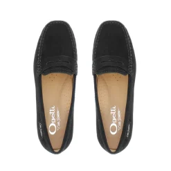 Bettina Black Suede Slip-On Loafers<Carl Scarpa Shop