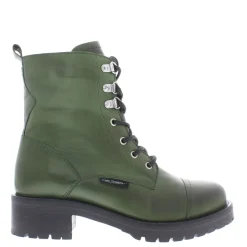 Blanca Chunky Lace-Up Green Leather Ankle Boot<Carl Scarpa Hot