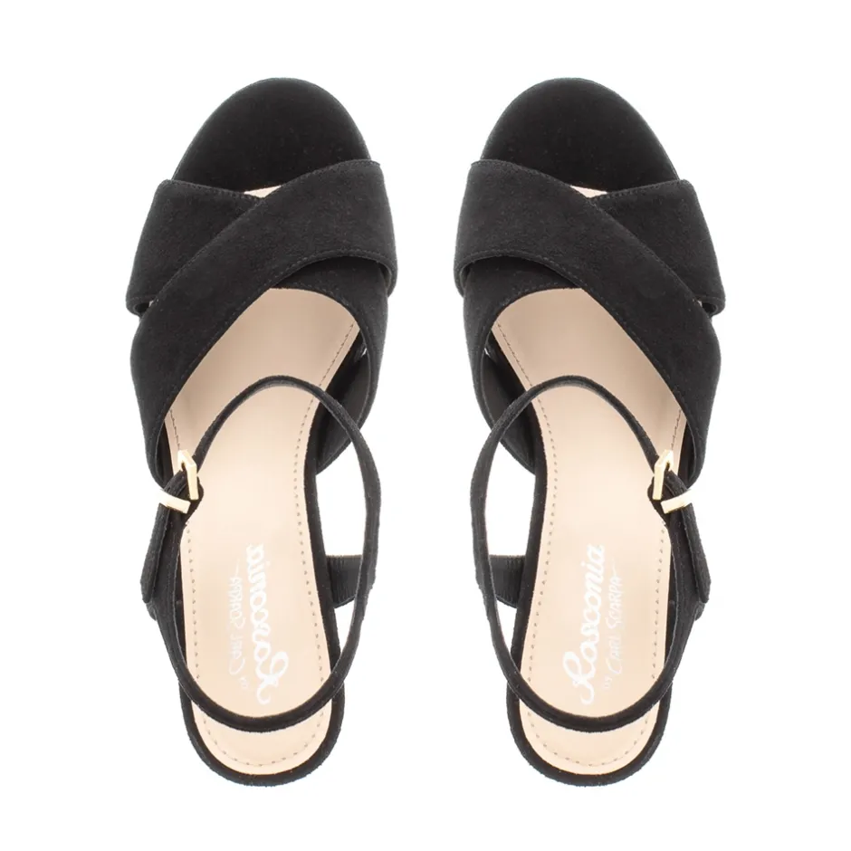 Bowie Black Suede Platform Sandals<Carl Scarpa Hot