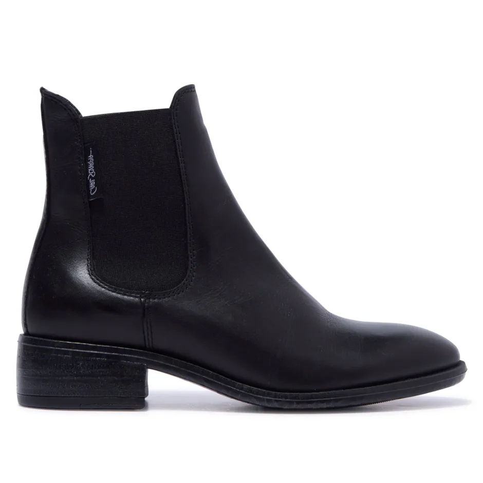 Delicio Black Leather Ankle Boots<Carl Scarpa Shop