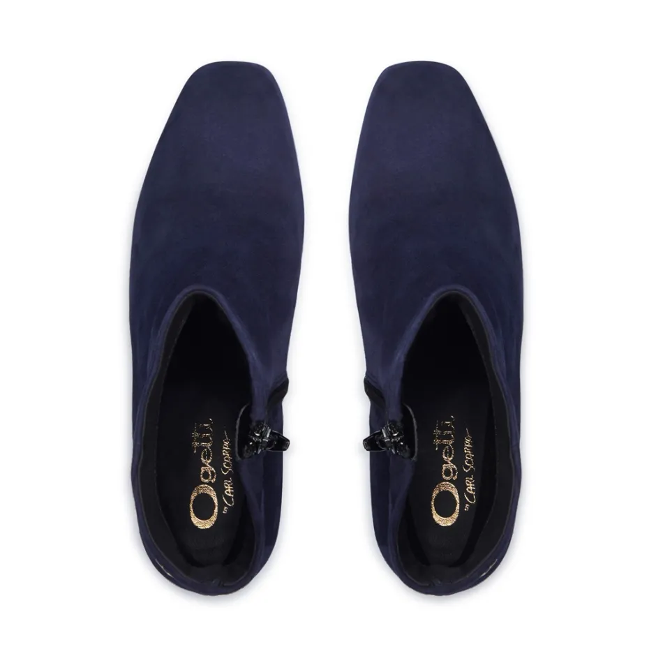 Effy Navy Suede Ankle Boots<Carl Scarpa Flash Sale