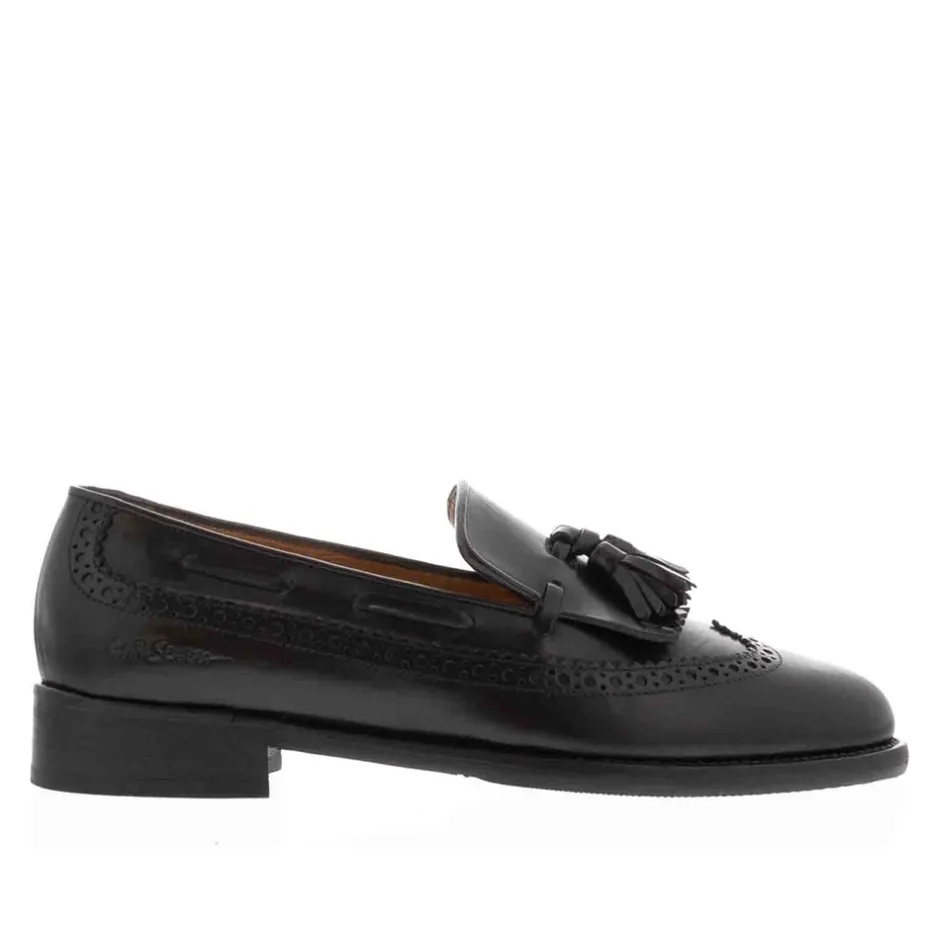 Elesta Black Leather Oxford Style Loafers<Carl Scarpa Discount