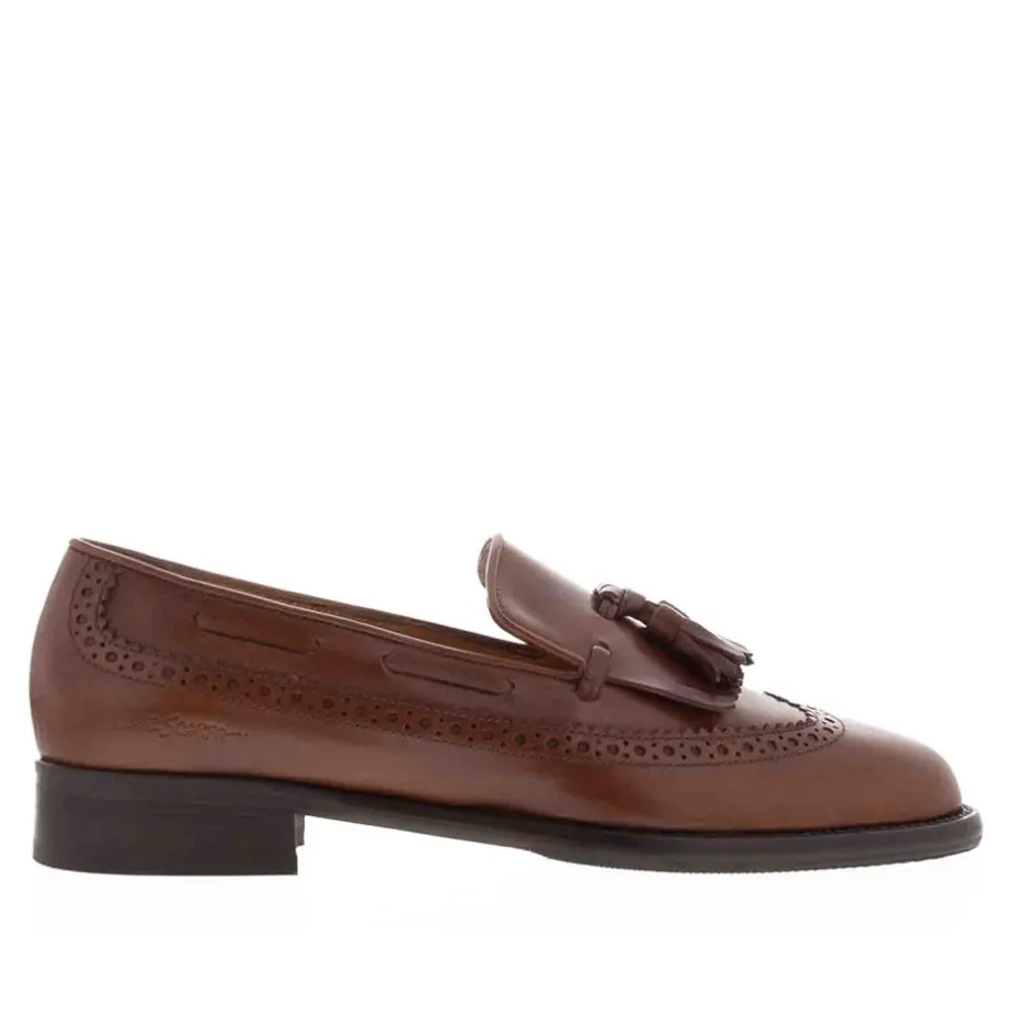 Elesta Tan Leather Oxford Style Loafers<Carl Scarpa Outlet