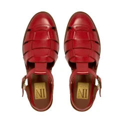 Emelot Red Leather Flat Sandals<Carl Scarpa Hot