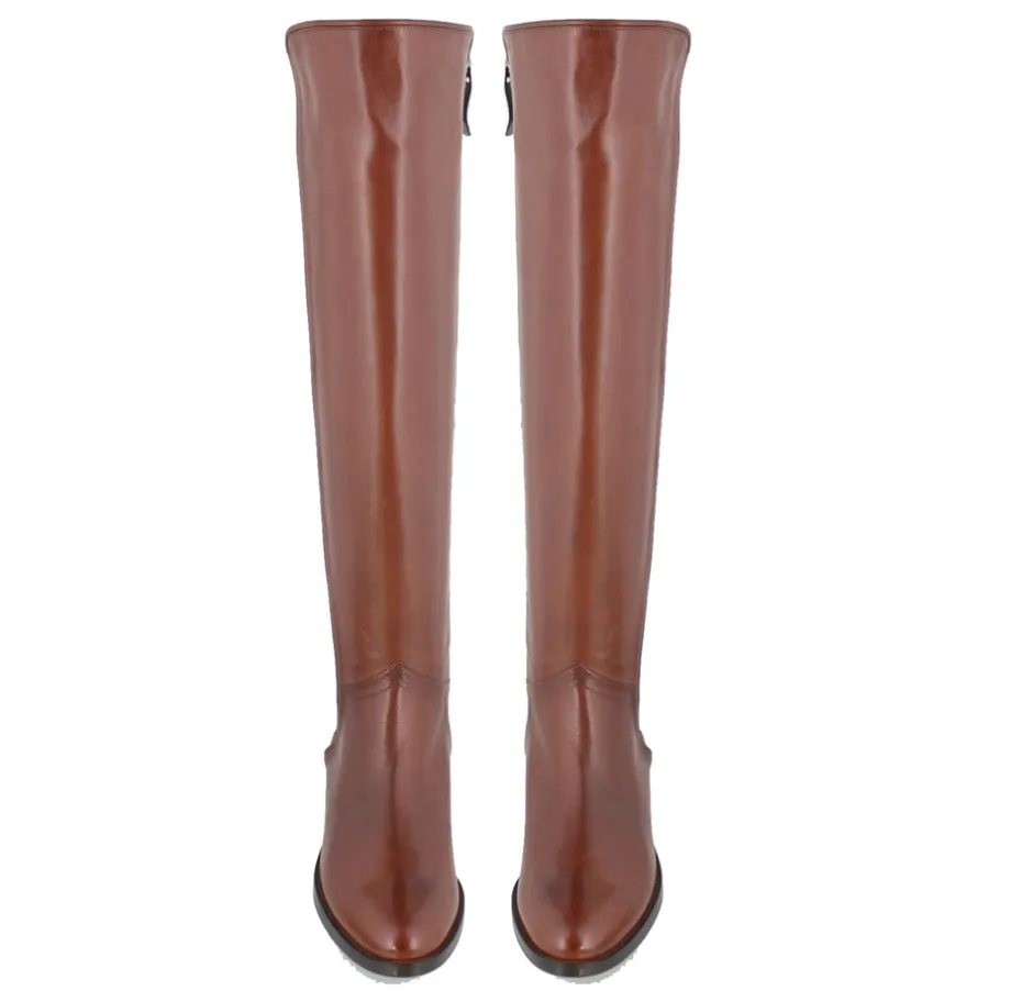 Emma Tan Leather Knee-High Boots<Carl Scarpa Best