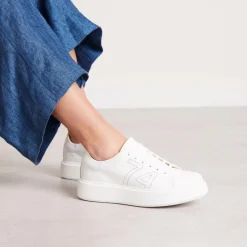 Est1974 White Leather Platform Trainers<Carl Scarpa New