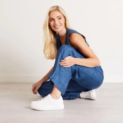Est1974 White Leather Platform Trainers<Carl Scarpa New