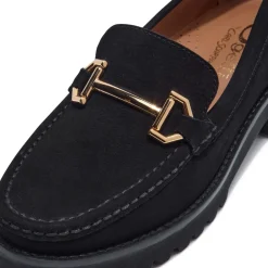 Etana Black Suede Loafers<Carl Scarpa Shop