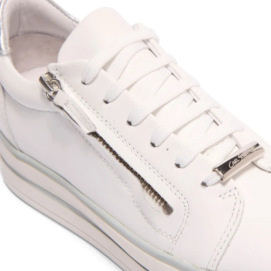 Fissato White Leather Trainers<Carl Scarpa Cheap