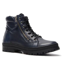 Galina Navy Leather Ankle Boots<Carl Scarpa Hot