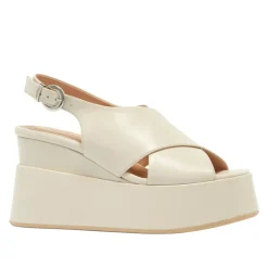 Glorioso Off White Leather Wedge Platform Sandals<Carl Scarpa Discount