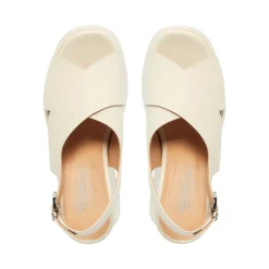 Glorioso Off White Leather Wedge Platform Sandals<Carl Scarpa Discount