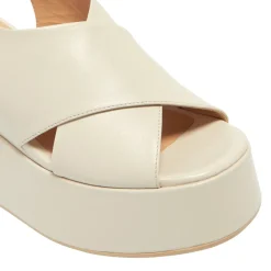 Glorioso Off White Leather Wedge Platform Sandals<Carl Scarpa Discount