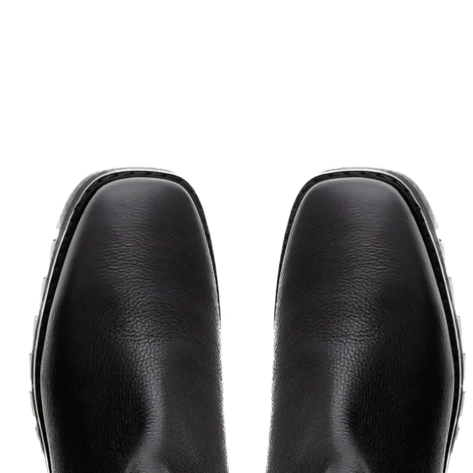 Hail Black Leather Wavesole Knee High Boots<Carl Scarpa New