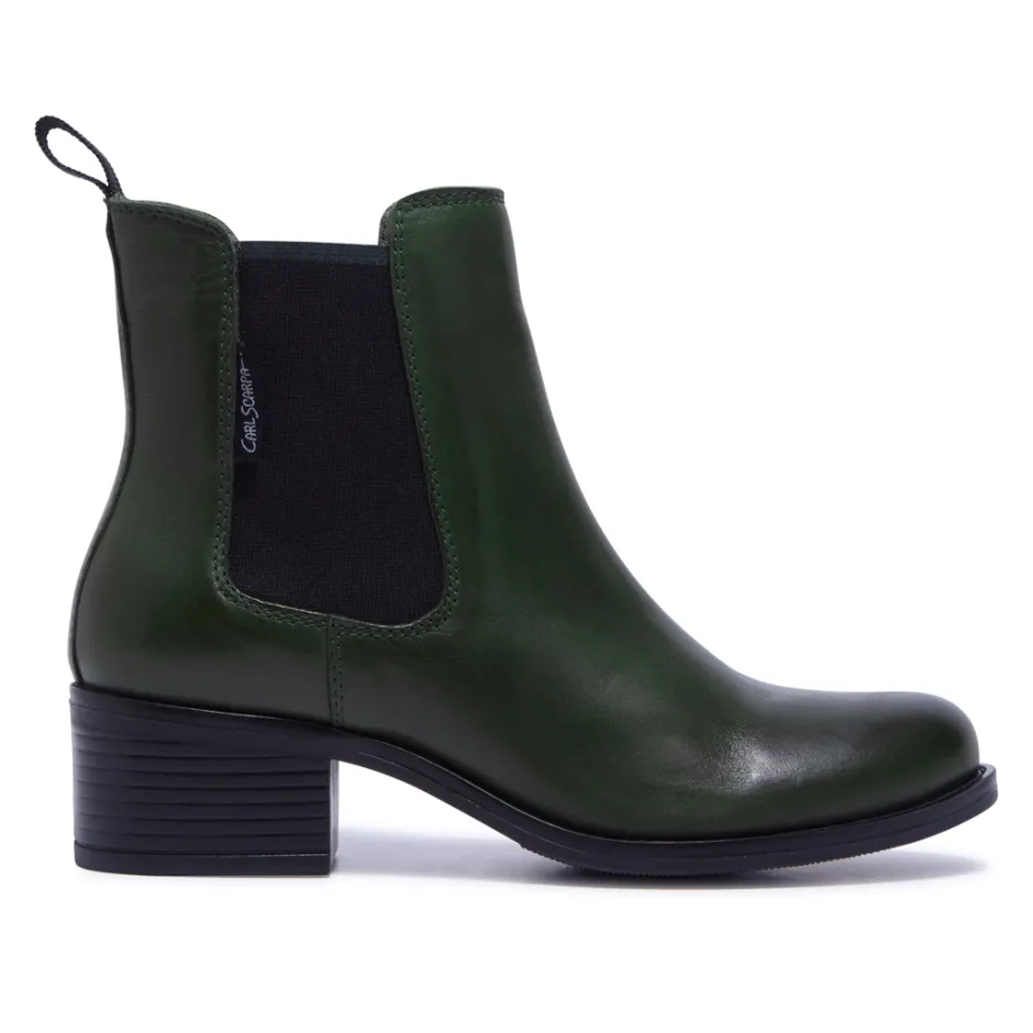 Jax Green Leather Ankle Boots<Carl Scarpa Shop