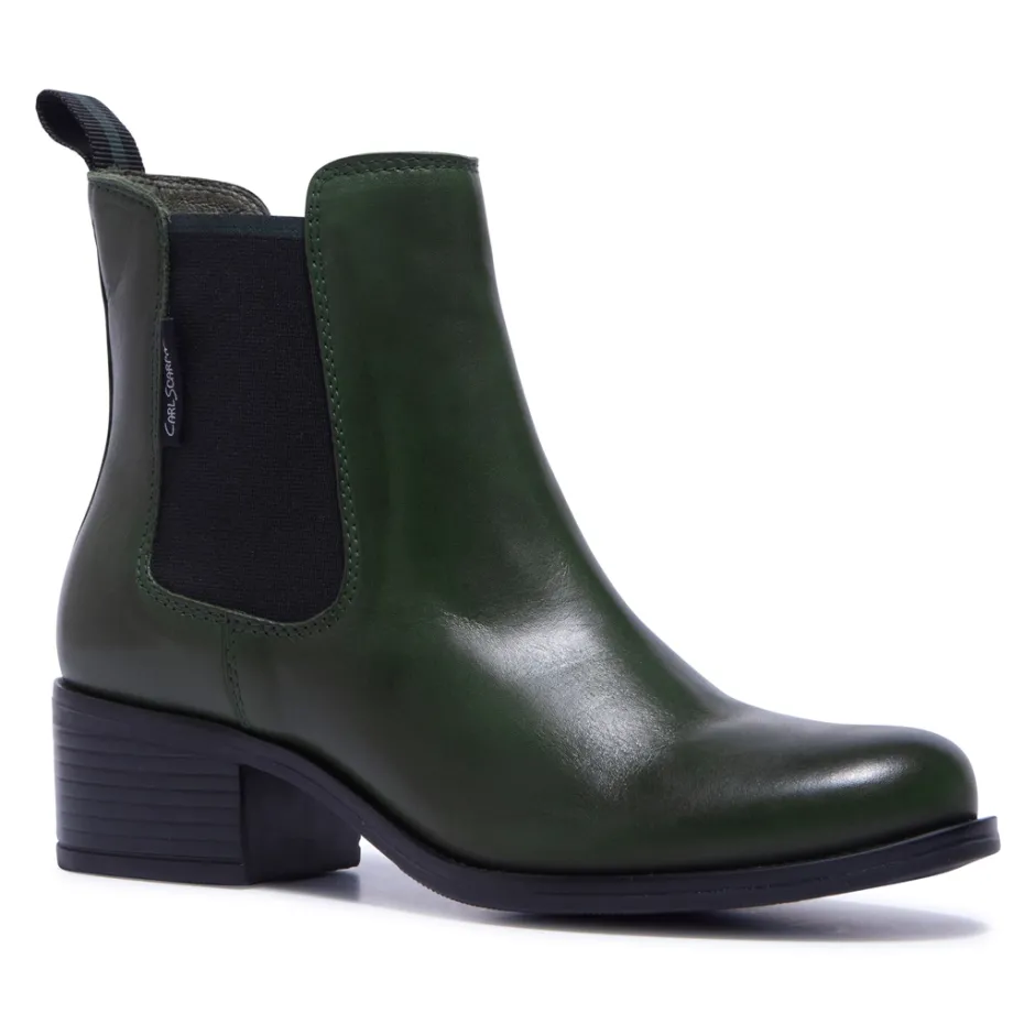 Jax Green Leather Ankle Boots<Carl Scarpa Shop