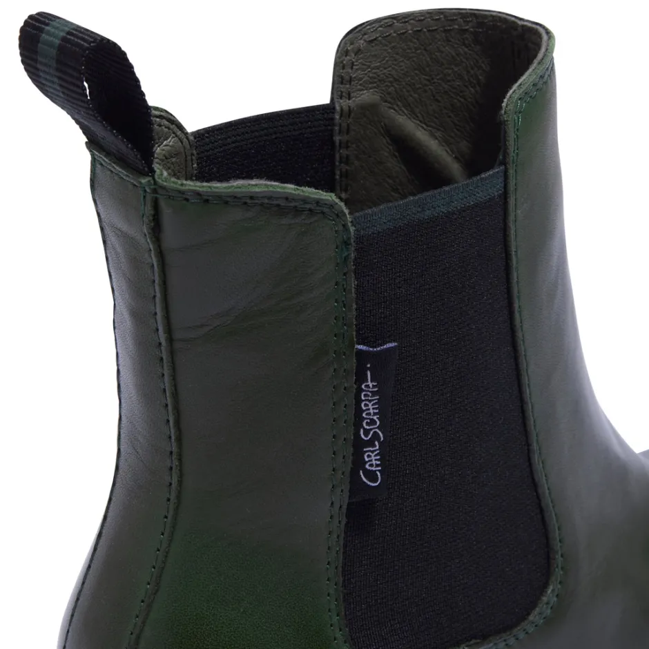 Jax Green Leather Ankle Boots<Carl Scarpa Shop