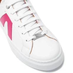 Jessi White Fuchsia Leather Trainers<Carl Scarpa Outlet