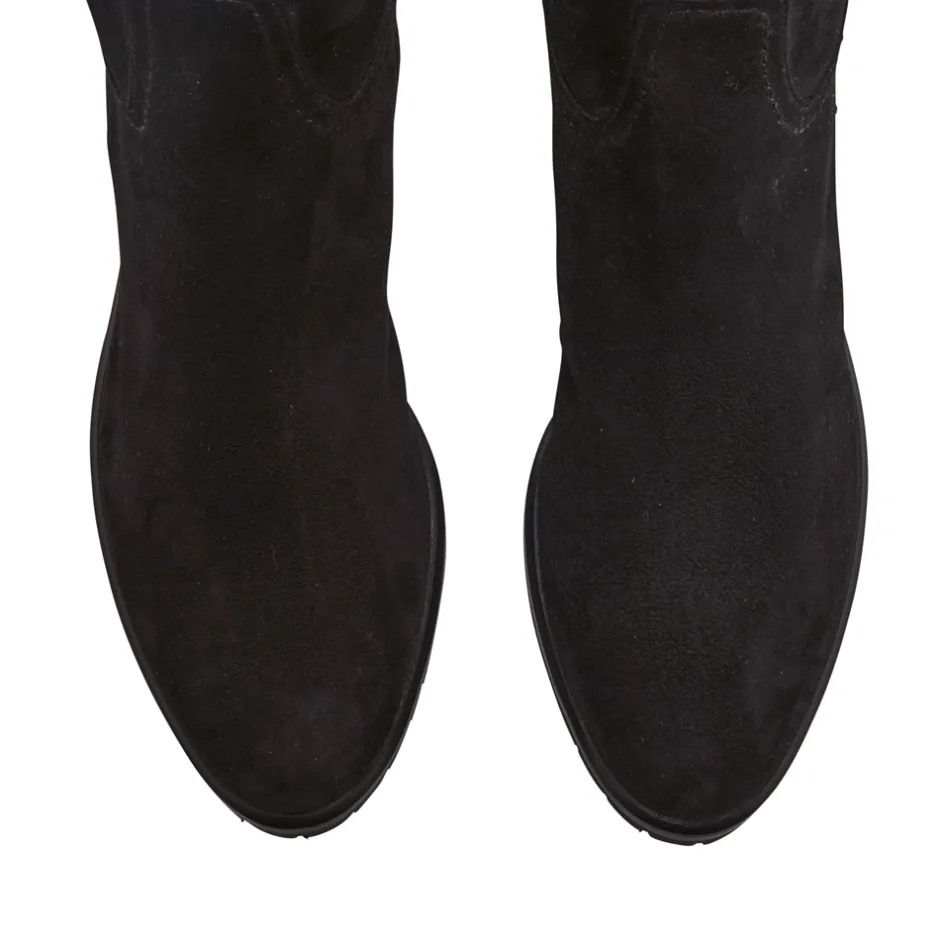 Lara Black Suede Knee-High Boots<Carl Scarpa New