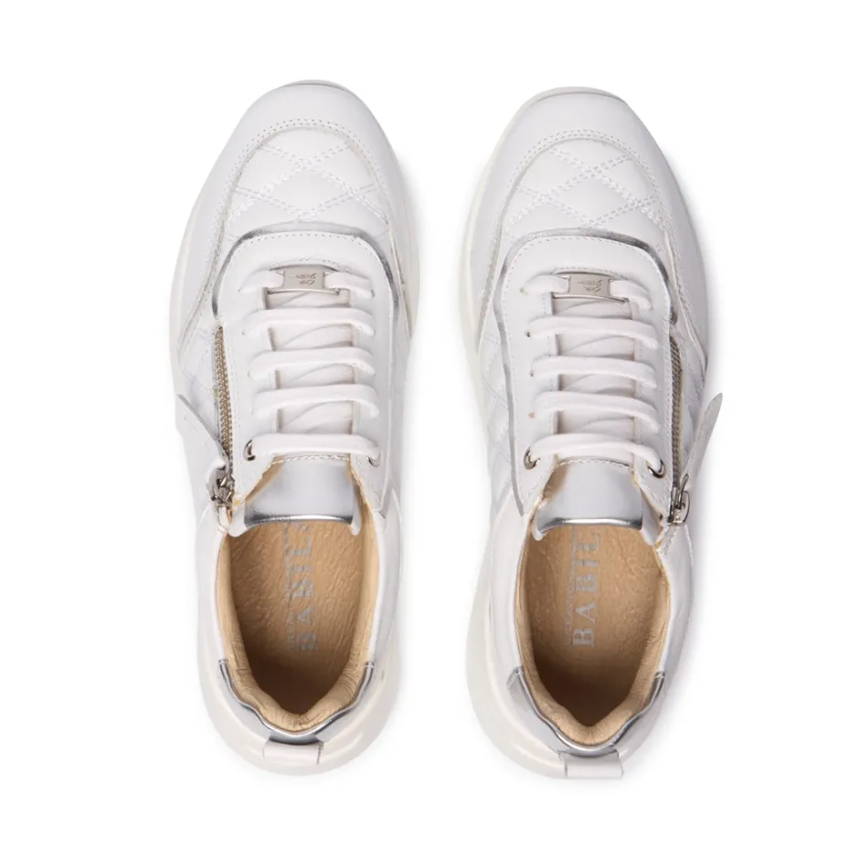 Lestina White Silver Leather Leisure<Carl Scarpa Hot
