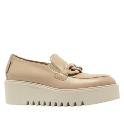 Lizi Taupe Leather Platform Loafers<Carl Scarpa Fashion