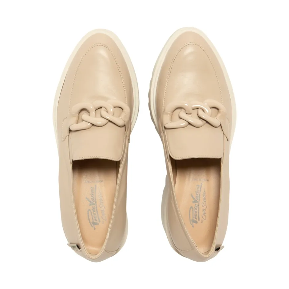 Lizi Taupe Leather Platform Loafers<Carl Scarpa Fashion