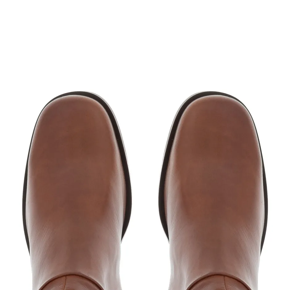 Losanna Tan Leather Knee High Boots<Carl Scarpa Shop
