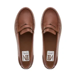 Lucentia Tan Leather Wedge Loafers<Carl Scarpa New