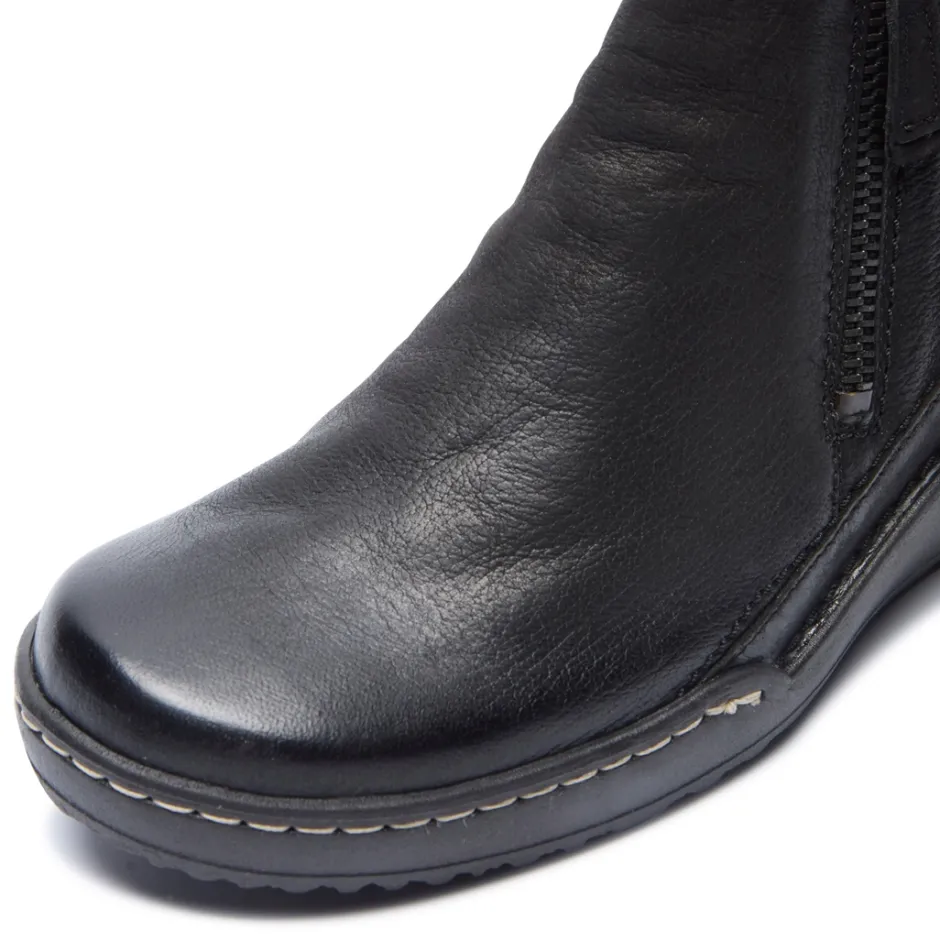 MAEVE BLACK LEATHER ANKLE BOOTS<Carl Scarpa Cheap