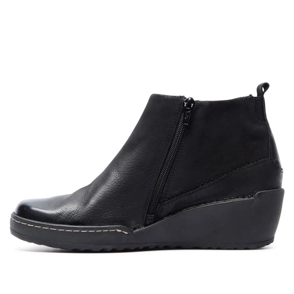 MAEVE BLACK LEATHER ANKLE BOOTS<Carl Scarpa Cheap