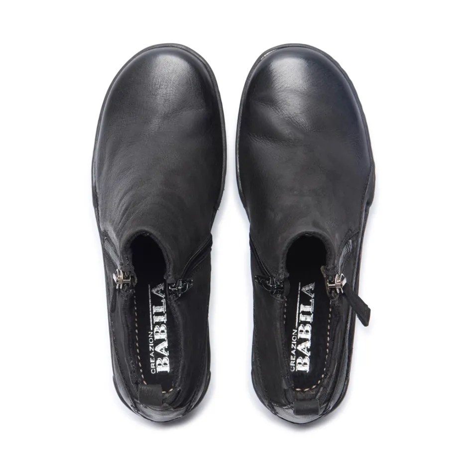 MAEVE BLACK LEATHER ANKLE BOOTS<Carl Scarpa Cheap
