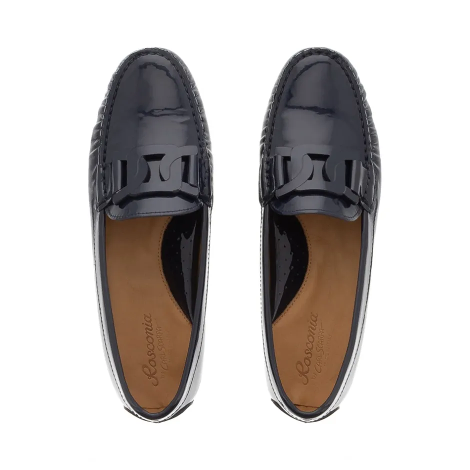 Martedi Navy Leather Penny Loafers<Carl Scarpa Best Sale