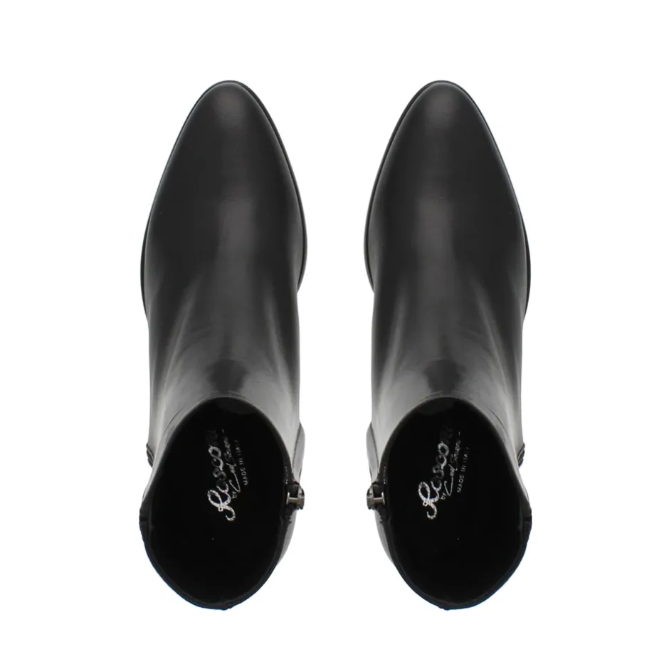 Megan Black Leather Ankle Boots<Carl Scarpa Cheap
