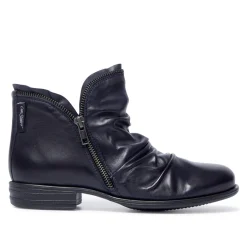 Natalia Navy Leather Ankle Boots<Carl Scarpa Fashion