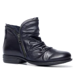 Natalia Navy Leather Ankle Boots<Carl Scarpa Fashion