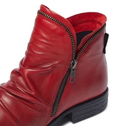 Natalia Red Leather Ankle Boots<Carl Scarpa Cheap