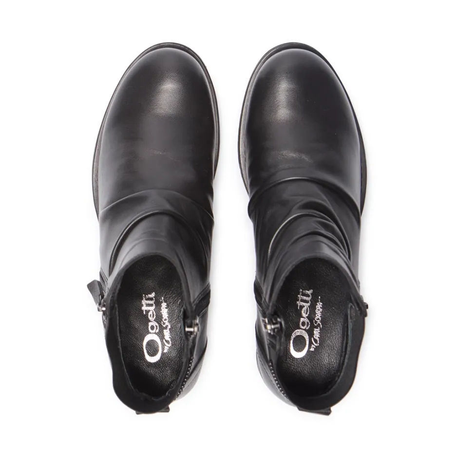 Nataria Black Leather Ankle Boots<Carl Scarpa Cheap