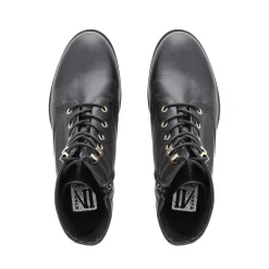 Ocean Black Leather Lace Up Ankle Boots<Carl Scarpa Shop