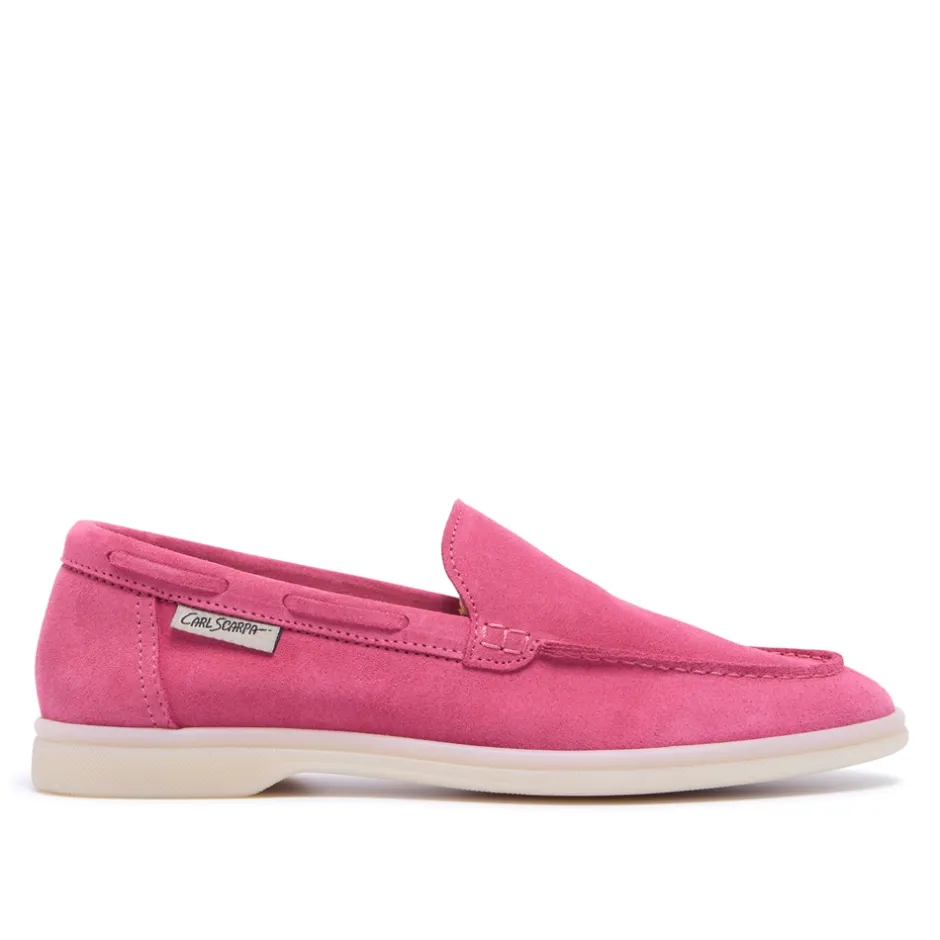 Omilie Fuchsia Suede Slip-On Loafers<Carl Scarpa Flash Sale