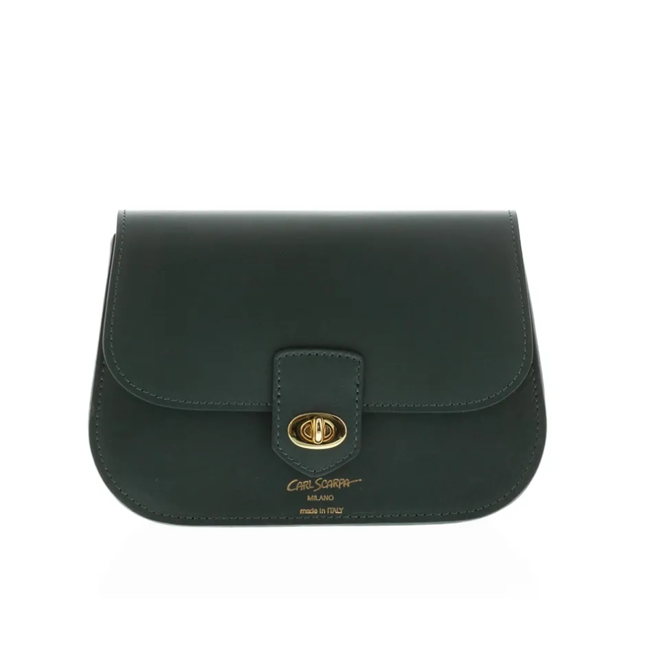 Orsina Green Italian Leather Shoulder Bag<Carl Scarpa Best Sale