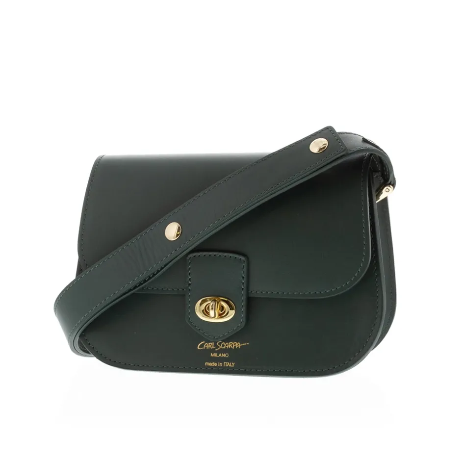 Orsina Green Italian Leather Shoulder Bag<Carl Scarpa Best Sale
