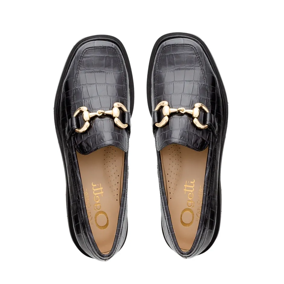 Petal Croc Leather Snaffle Loafers<Carl Scarpa Best Sale